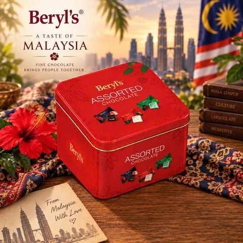 Socola Beryl's Snow Flower Assorted 100g hộp Thiếc Đỏ