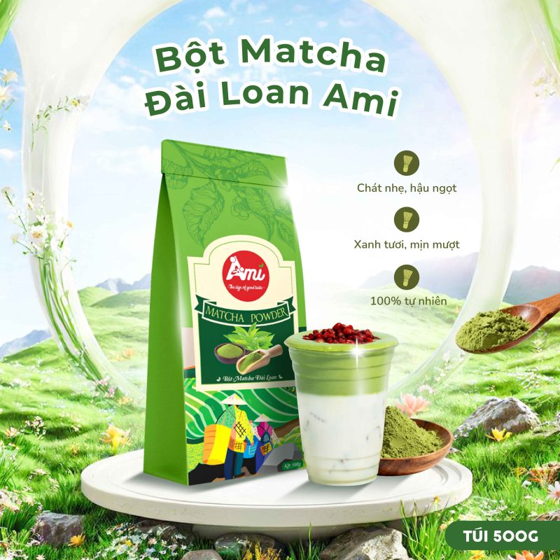 Bot matcha Dai Loan AMI tui 500g
