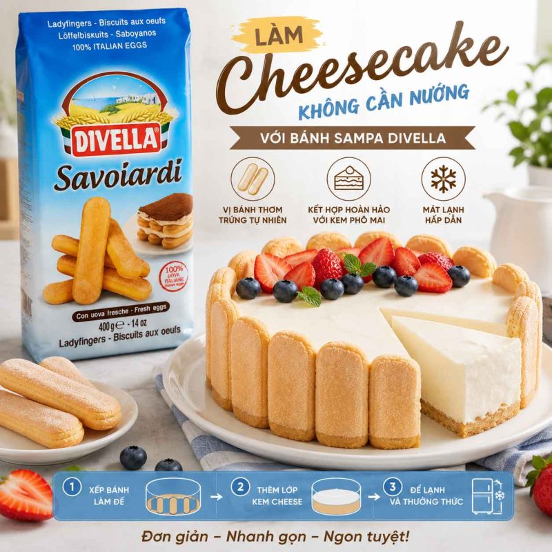 Cheesecake khong can nuong