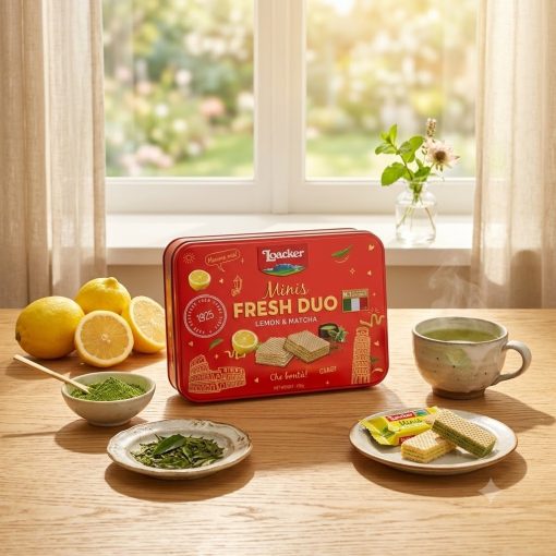 Bánh xốp Loacker Fresh Duo 100g hộp thiếc cao cấp