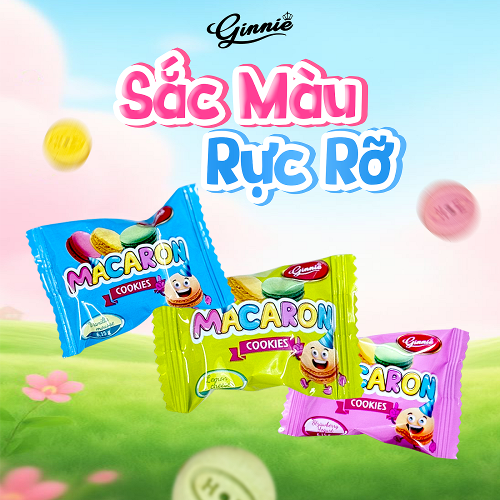 Bánh Ginnie Macaron 500g - Bánh Ngọt Phong Cách Pháp Thơm Ngon 3 Ginnie Macaron 2