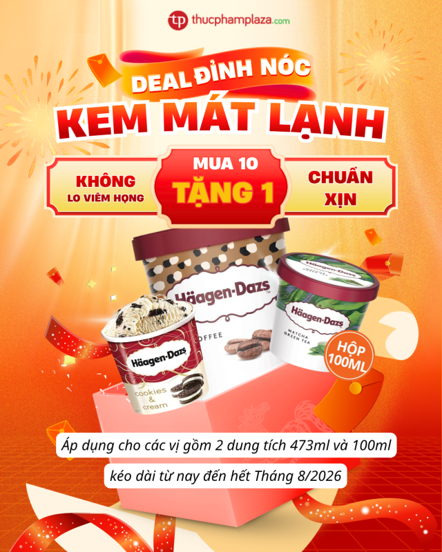 Kem Haagen Dazs mua 10 tặng 1, chốt deal ngay ! 3 KM kem HD edit