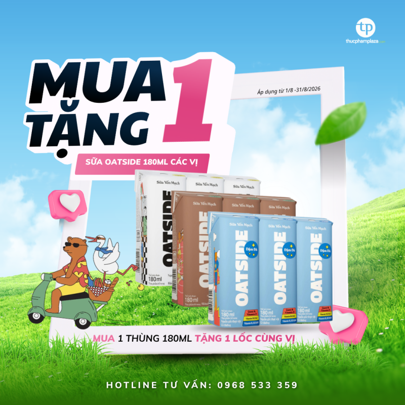 MUA 1 TẶNG 1 SỮA YẾN MẠCH OATSIDE 180ML 1 KM sua Oatside 180ml 1