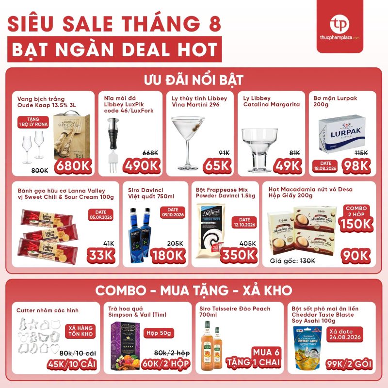 SIÊU SALE THÁNG 8 - BẠT NGÀN DEAL HOT TẠI THỰC PHẨM PLAZA 2 KM thang 8
