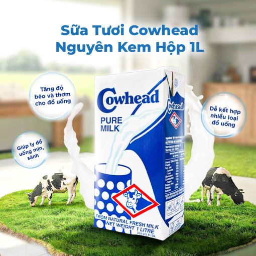 Sữa tươi nguyên kem hiệu Cowhead – hộp 1L