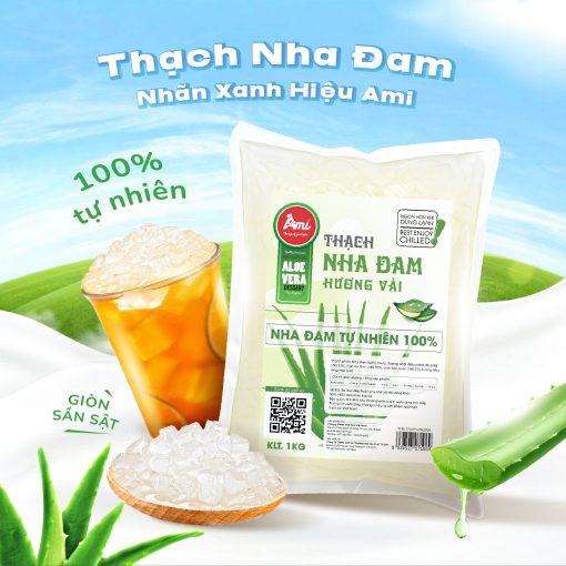 Thạch nha đam nhãn xanh hiệu AMI - túi 1kg