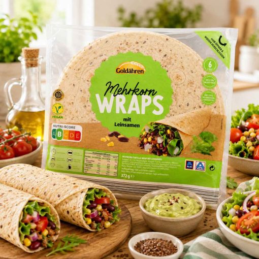 Vỏ bánh Tortilla Wraps có hạt lanh 372g