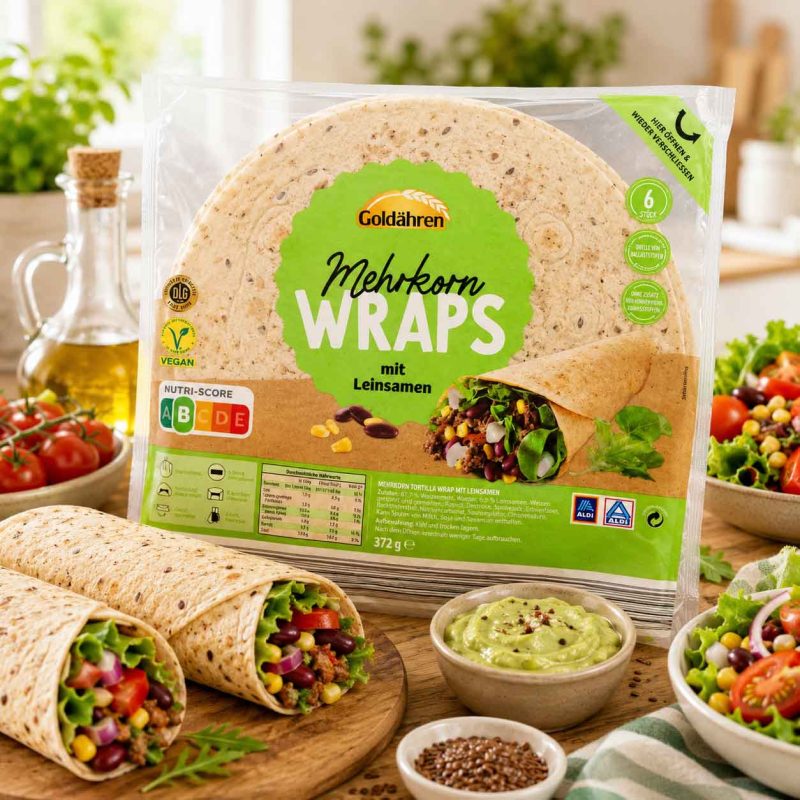 Vỏ bánh Tortilla Wraps có hạt lanh 372g 6 Tortilla Wraps co hat lanh 372g