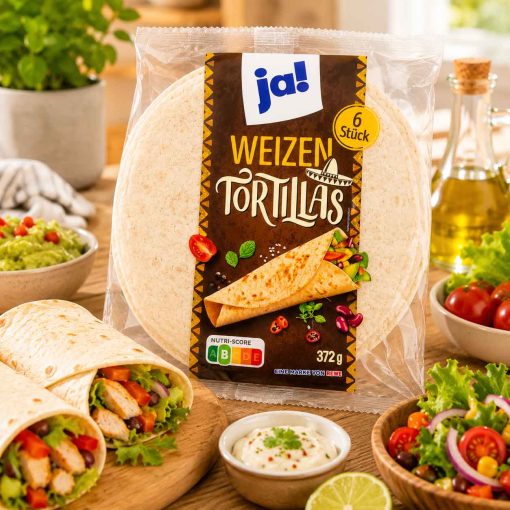 Vỏ bánh Tortilla bột mì Ja! - Loại 372g (6 bánh)