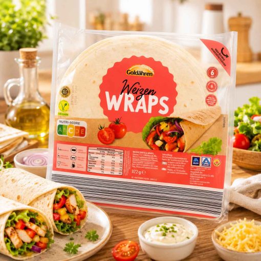 Vỏ bánh cuộn Tortilla cà chua Wraps Goldahren 372g (6 chiếc)