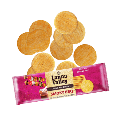 Bánh gạo hữu cơ Lanna Valley 100g các hương vị thơm ngon, hấp dẫn 9 banh gao vi bbq xong khoi huu co lanna valley