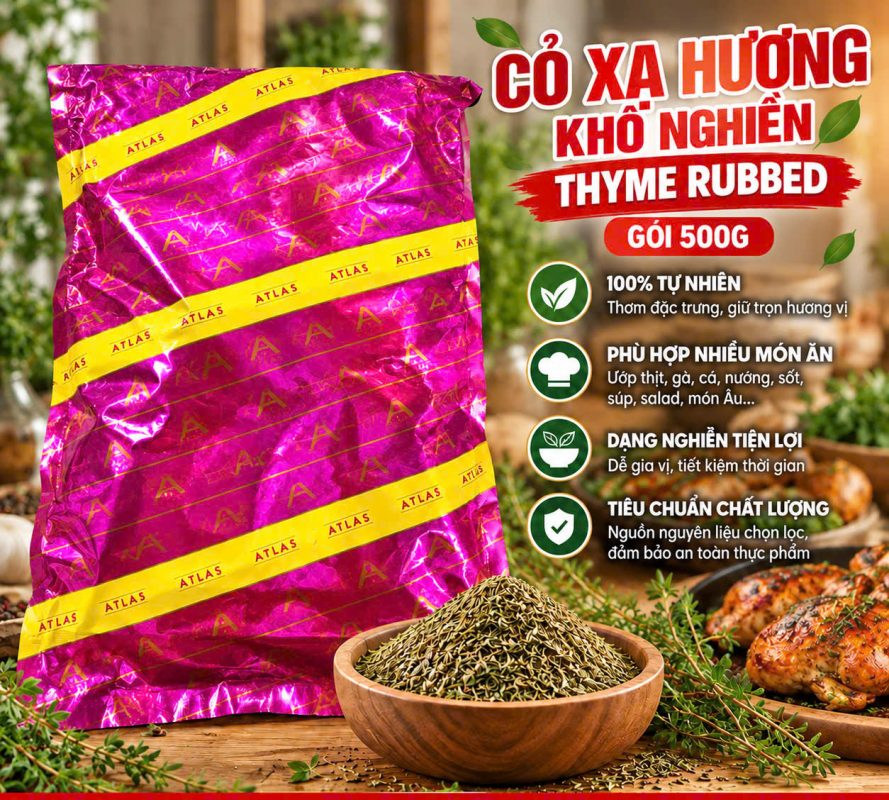 Cỏ Xạ Hương Khô Nghiền Trong Nghệ Thuật Ướp & Nướng Thịt 3 co xa huong kho nghien