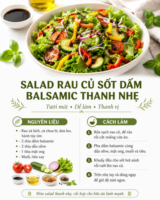 cong thuc Rau cu sot dam Balsamic thanh nhe