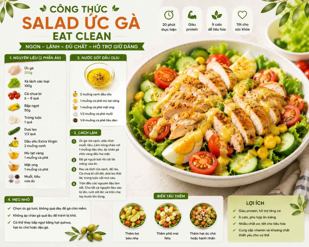 Công thức Salad Ức Gà Eat Clean dễ làm, thơm ngon 2 cong thuc salad uc ga