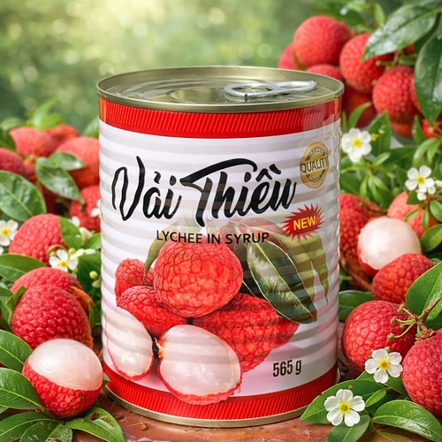 Vải Thiều Ngâm FoodClud hộp 565g