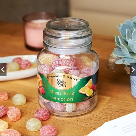 Kẹo trái cây C&H Fruit Candy các loại (lọ thủy tinh, nhãn xanh)