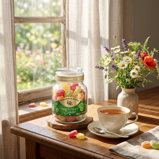 Kẹo trái cây C&H Fruit Candy các loại (lọ thủy tinh, nhãn xanh)