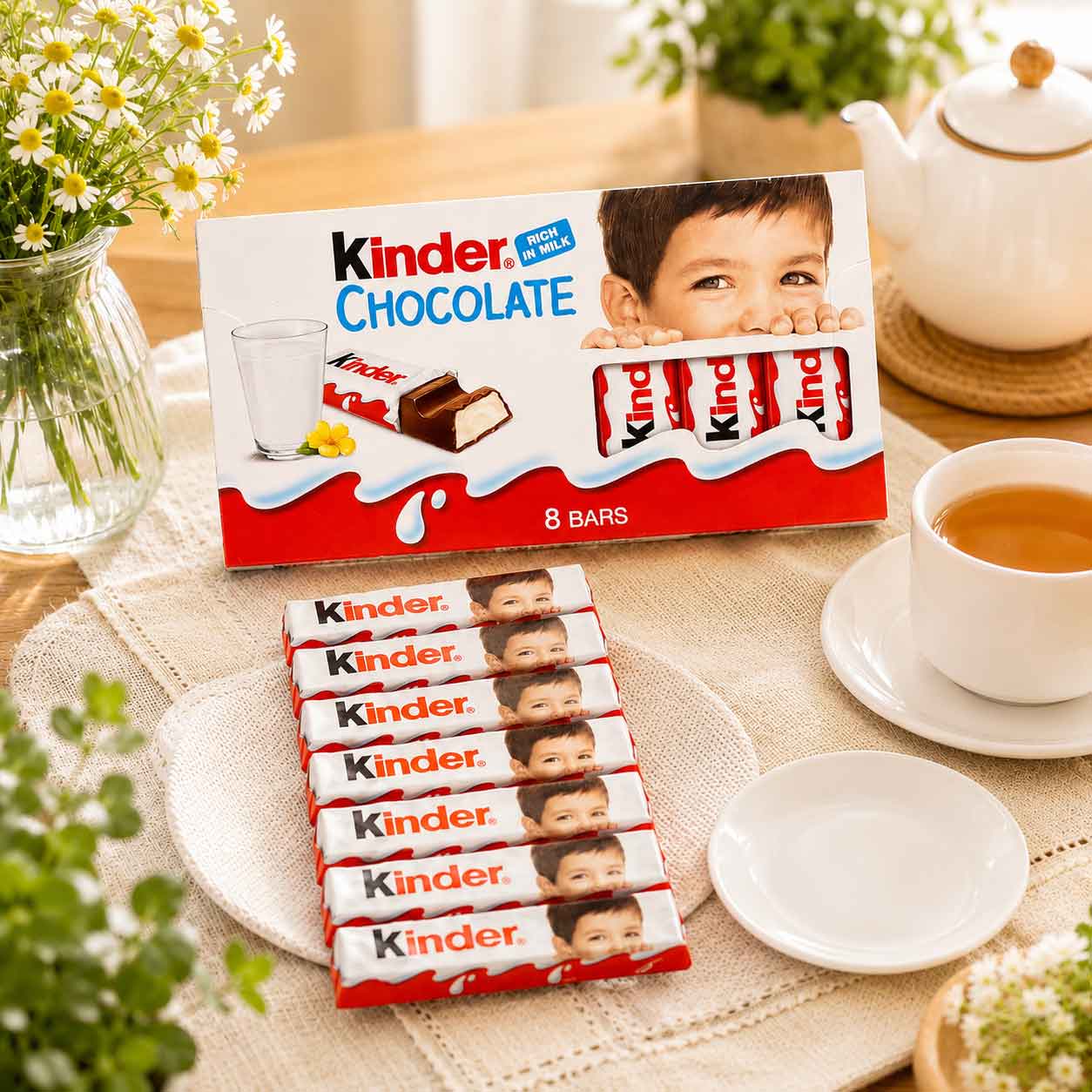 Socola Kinder thanh 8 miếng 100g 1 kinder 8 thanh