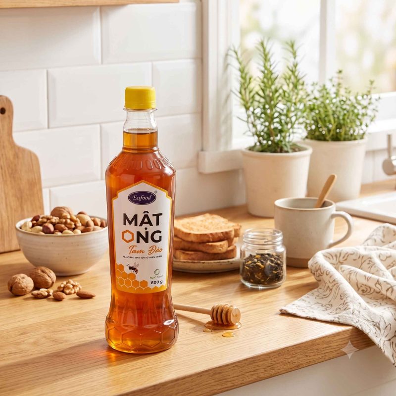 Mật ong Tam Đảo hiệu Eufood - chai 860g 2 mat ong Tam Dao