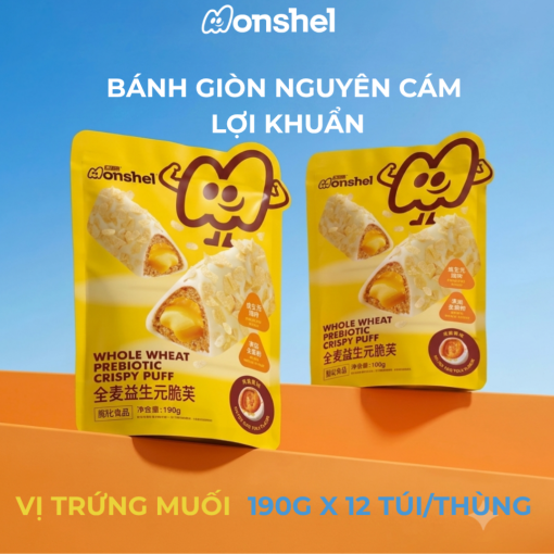 Bánh giòn yến mạch nguyên cám Monshel 190g các vị 4 monshel trung muoi