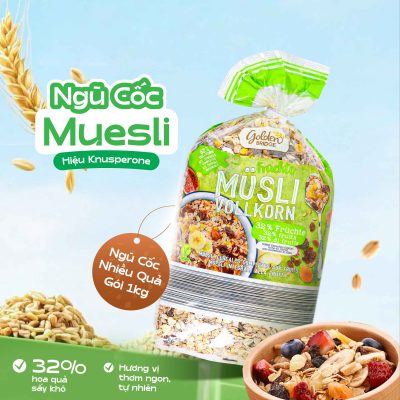Ngũ cốc Knusperone 1kg các vị thơm ngon 3 ngu coc Knusperone 1kg XANH