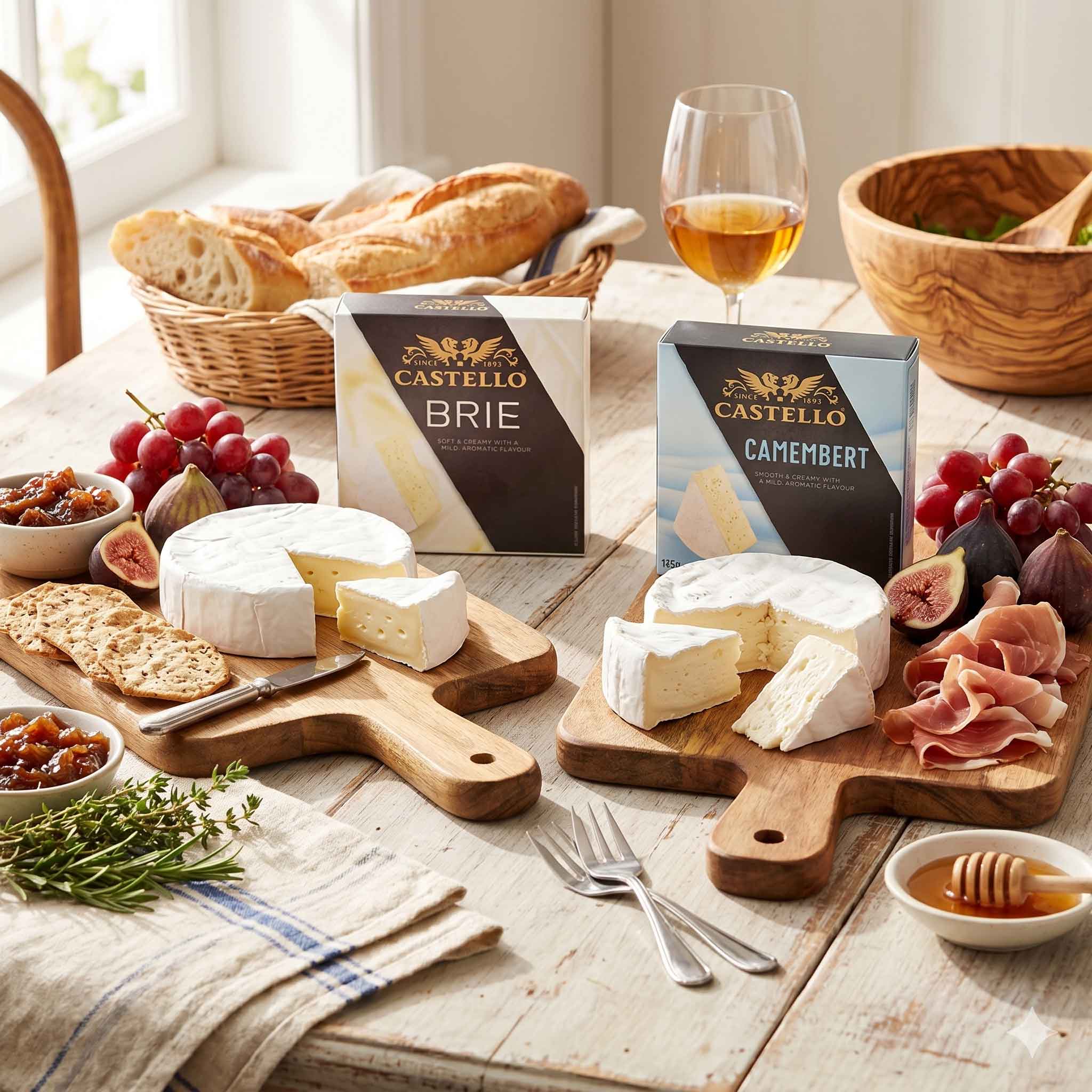 Phô Mai Cao Cấp Castello Brie và Camembert 125g 1 pho mai Castello Brie va Camembert