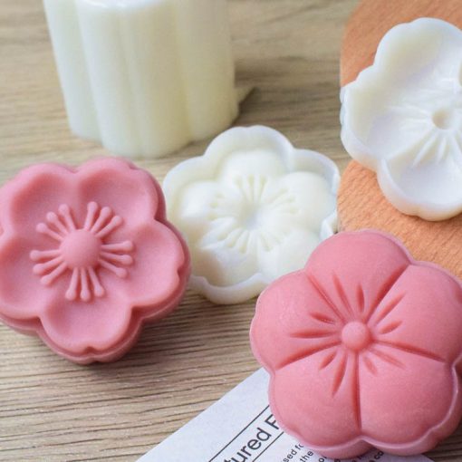 Khuôn bánh trung thu 2 mặt - Hoa đào 5 cánh 50g