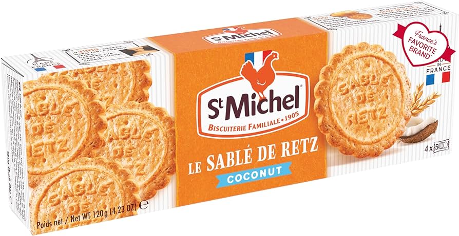 Bánh quy bơ St Michel 20 Sables vị dừa - hộp 120g (4 túi nhỏ) 1