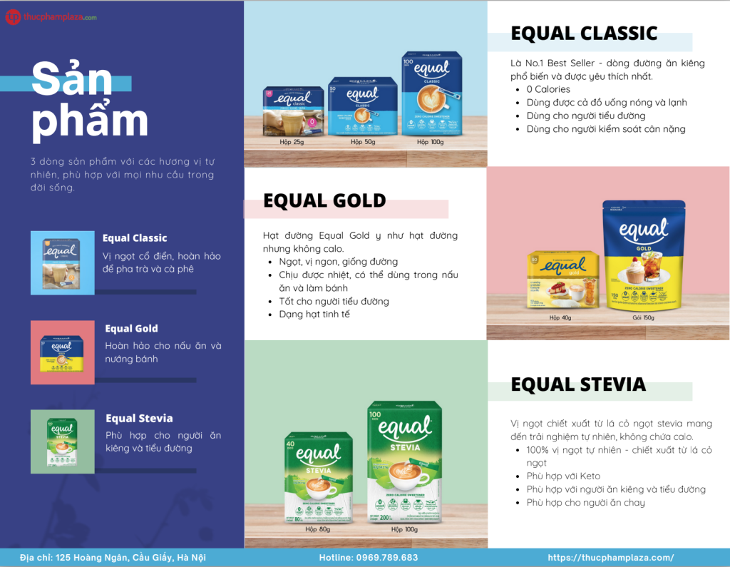 Các loại đường ăn kiêng Equal 