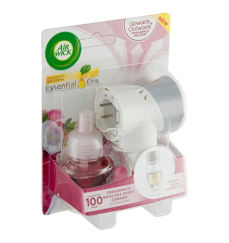 Bộ khuếch tán tính dầu hương hoa ly Airr Wick Smooth Satin & Moon Lily hiệu Air Wick 1 Bo khuech tan tinh dau tu dong Air Wick Smooth Satin Moon Lily 19ml QT04987 Huong hoa Ly