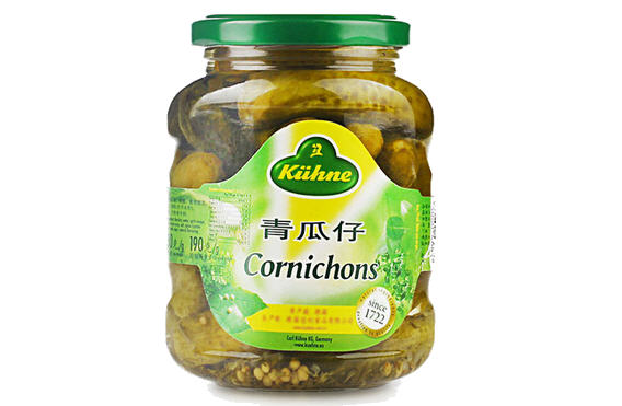 Dưa chuột ngâm dấm, muối hiệu Kuhne - lọ 330g 1 Dua chuot bao tu ngam muoi Kuhne lo 330g