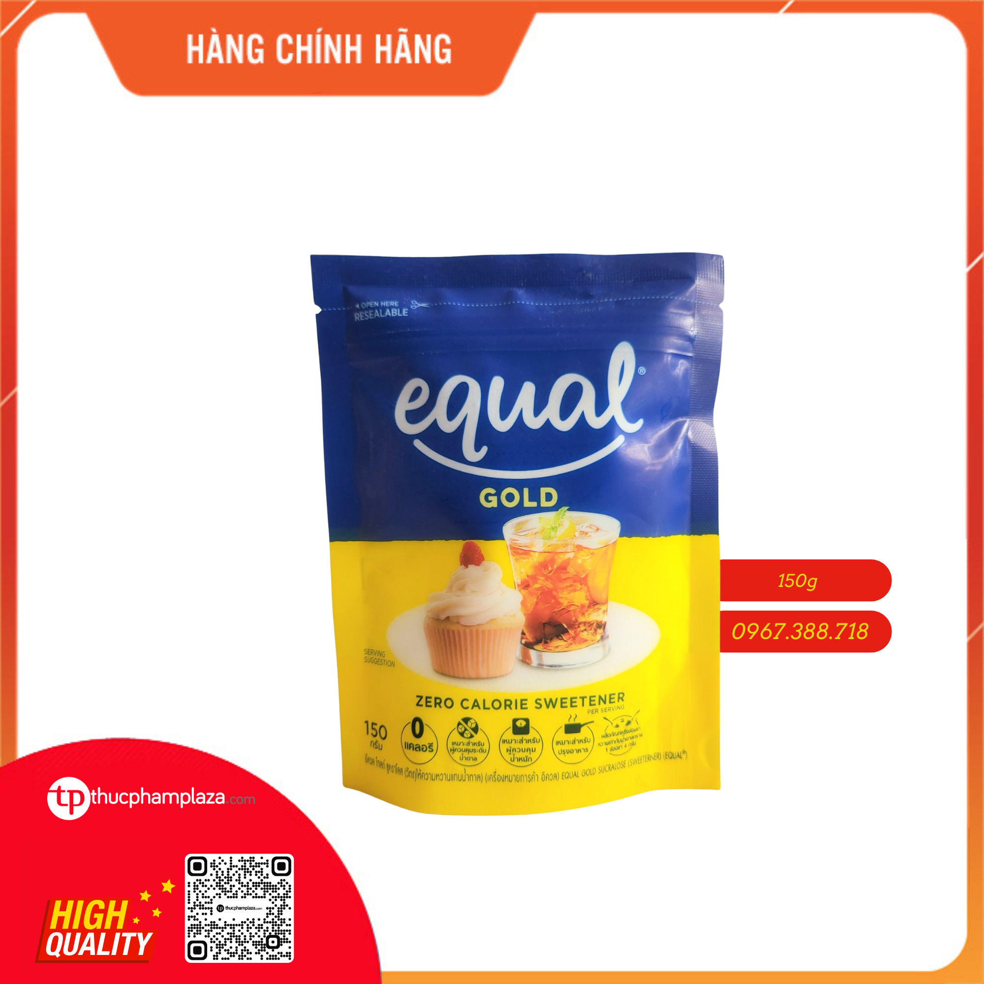 Đường ăn kiêng Equal Gold gói 150g 1 Duong an kieng Equal Gold goi 150g