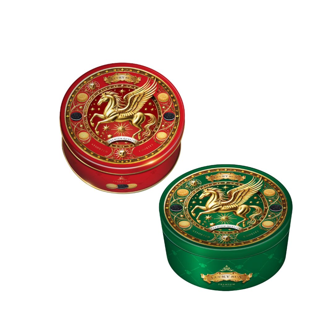 Bánh Lucky Sun hộp 110g họa tiết con ngựa may mắn, thịnh vượng 1 Food Plaza