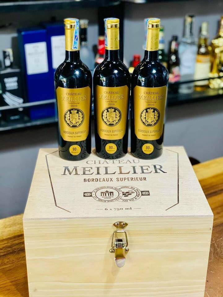 Rượu vang đỏ Meillier Bordeaux Superieur Rouge (Pháp) - Chai 750ml 4 Hop vang Chateau Meillier Bordeaux Superieur