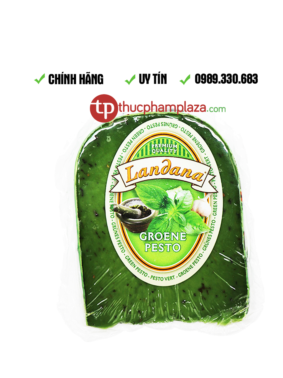 Phô mai Landana Green Pesto - gói 200g 1 Landana Groene Pesto 200g