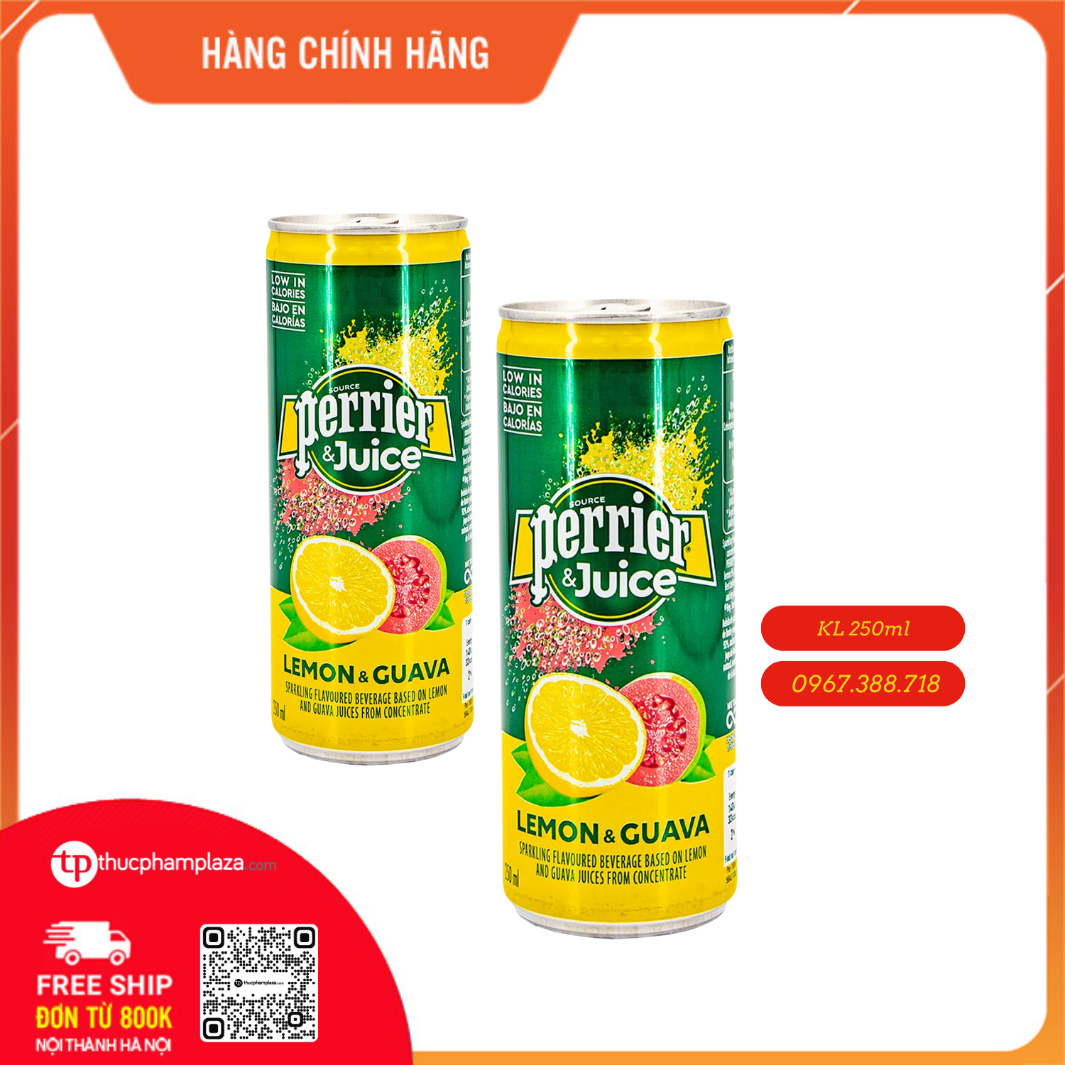 Nước chanh và ổi có ga Perrier lon 250ml 1 Nuoc chanh va oi co ga Perrier lon 250ml