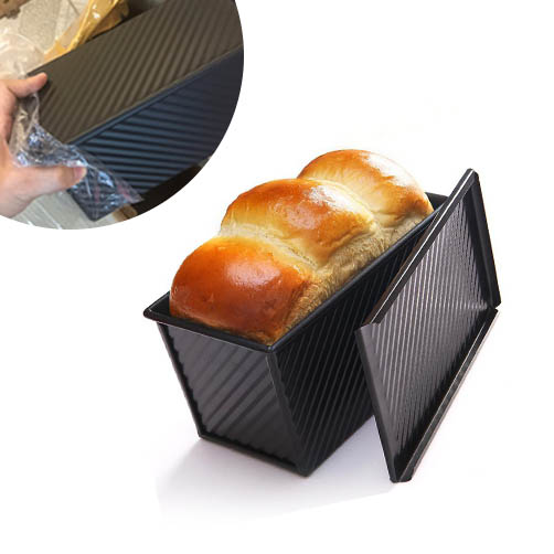 Khuôn bánh Sandwich có nắp 450g màu đen (có vân sọc) 1 Sandwich Mold 500gr