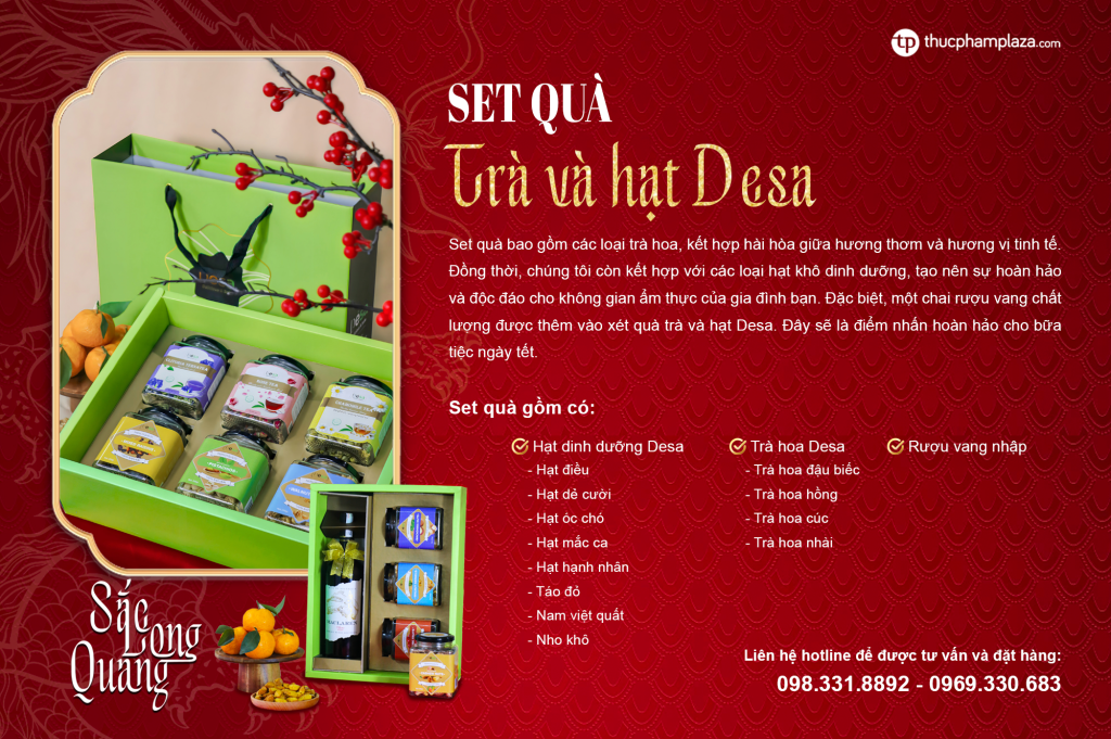 Những mặt hàng sẽ hốt bạc dịp tết 2024 32 Set hat va tra Desa large