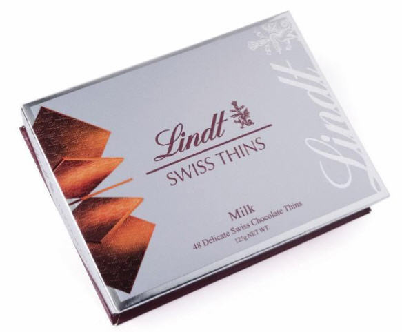 Sôcôla Lindt sữa thanh mỏng - hộp 125g 1 Socola Lindt sua thanh mong hop 125g new