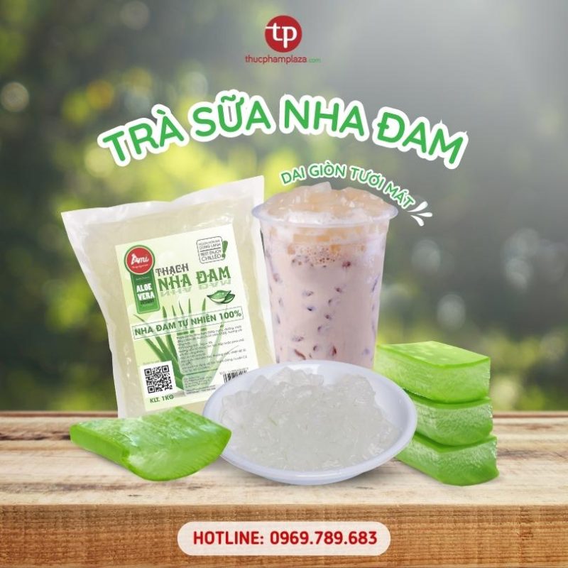 Mới lạ với công thức trà sữa từ thạch nha đam Ami cho mùa hè 1 Thach nha dam Ami Thuc Pham Plaza large