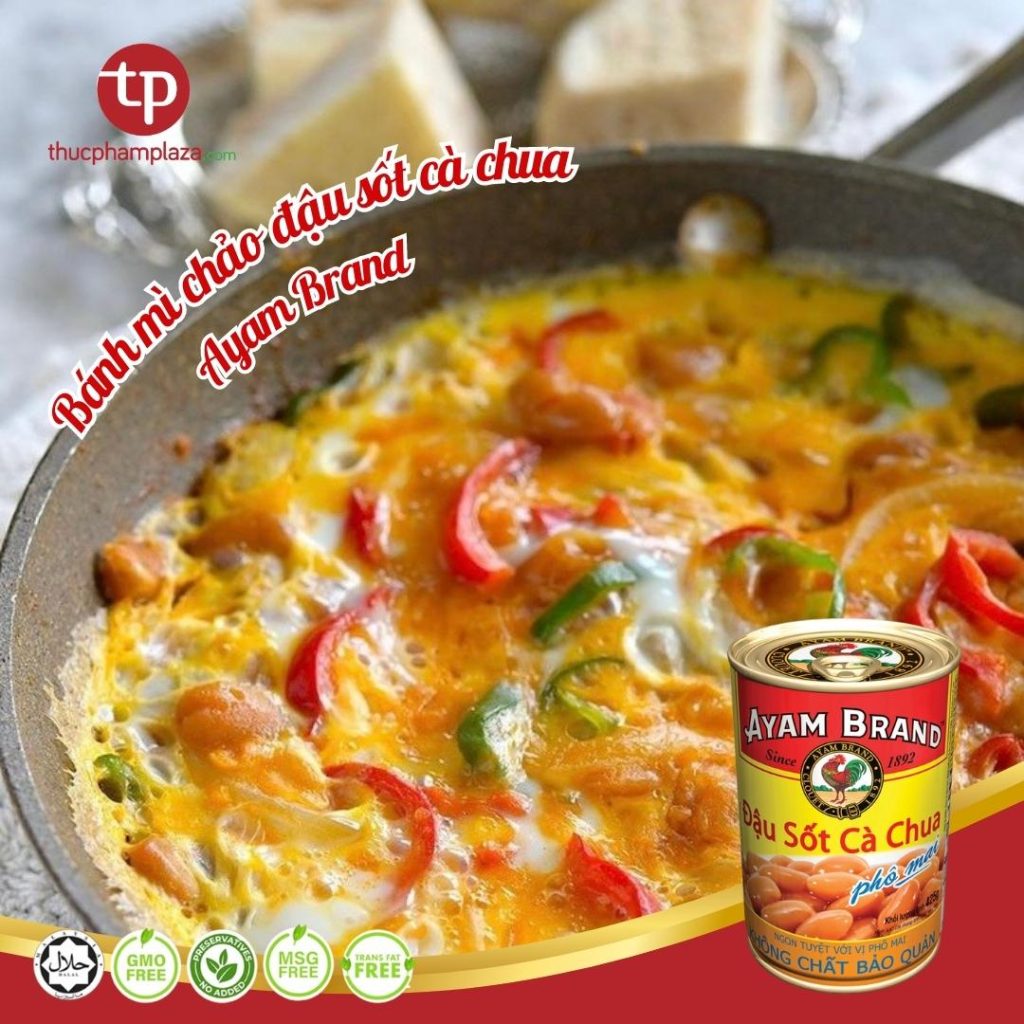 Bữa sáng cùng bánh mì chảo đậu sốt cà chua Ayam Brand 2 Thuc Pham Plaza cho Thoa 6 3 large