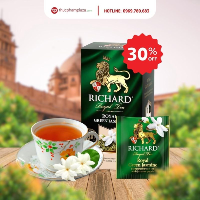 Tra xanh nhai Jasmine Green Tea hieu Richard Royal 1 large
