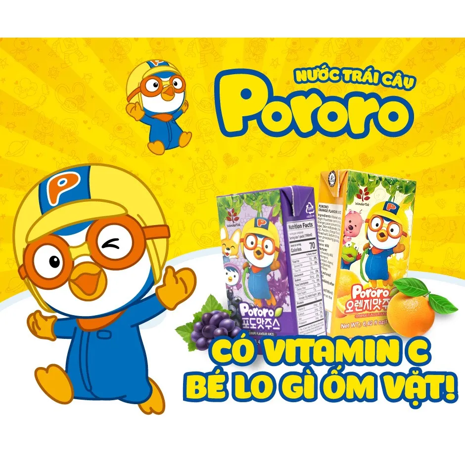 Nước ép trái cây Pororo 190ml (các vị tùy chọn) 2
