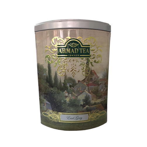 Trà Bá tước Earl Grey Ahmad - hộp thiếc bầu dục Cao 100g 2 ah ba tuoc hop thiec