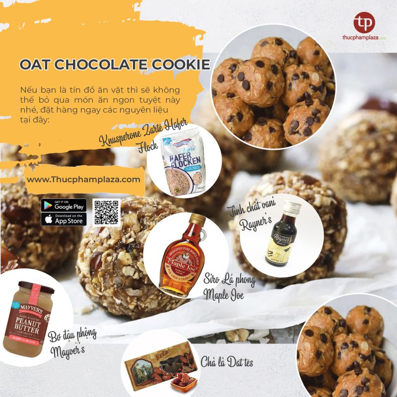 Bánh Cookie yến mạch Chocolate thơm ngon! 1 banh cookie yen mach chocolate large