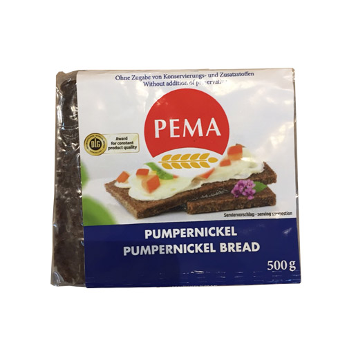 Bánh mỳ đen nguyên cám Pema chưa rây "Pumpernickel" - gói 500g (ưu đãi tháng 8) 1 banh my den pema pumki