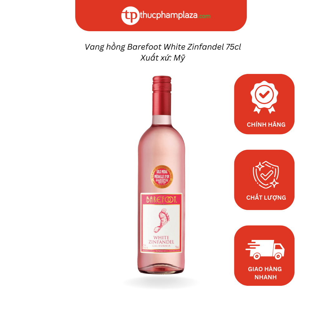 Vang hồng Barefoot White Zinfandel 75cl (Mua 1 tặng 1) 1 barefoor hong