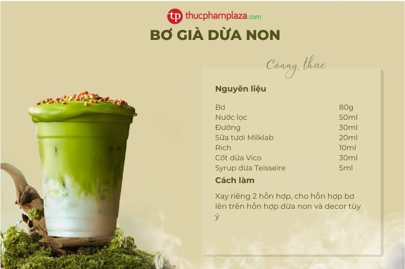 bơ già dừa non