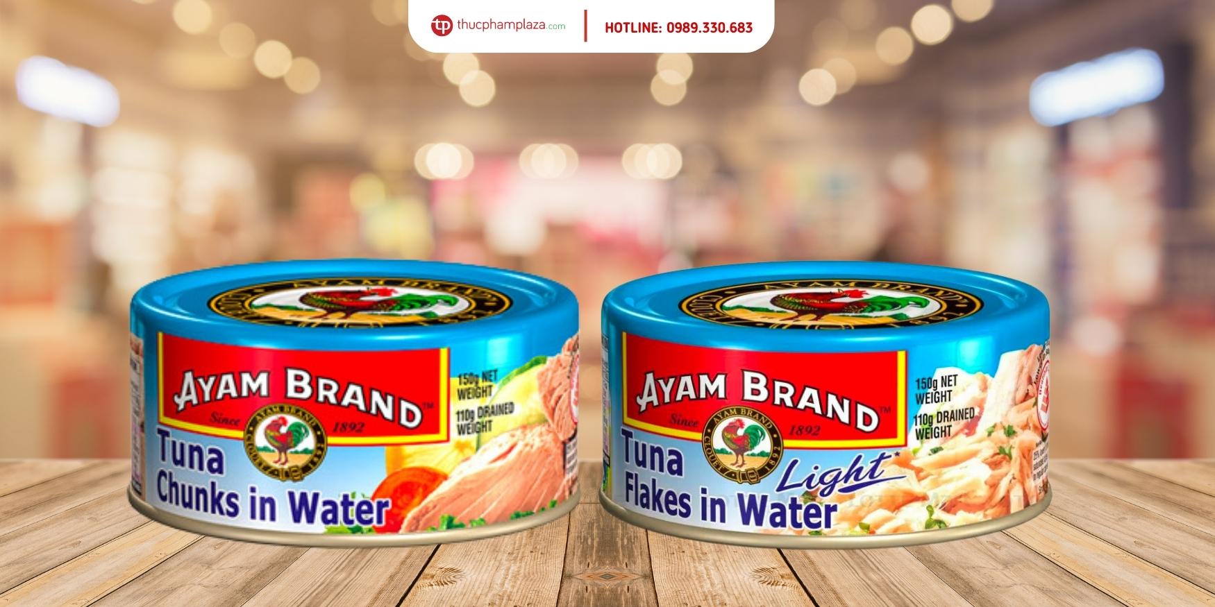 Cá ngừ Ayam Brand: ngâm nước