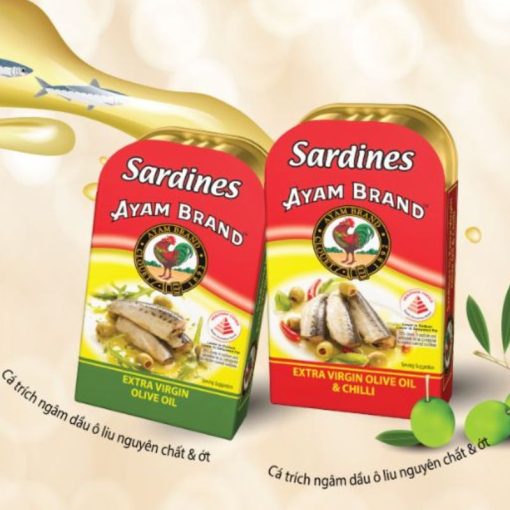 Cá trích ngâm ớt và dầu oliu hiệu Ayam Brand hộp 120g